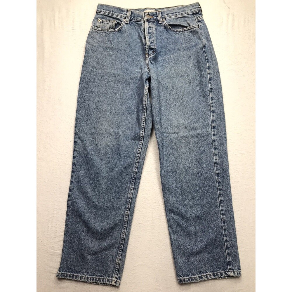 90s J CREW Jean Men 32x30 Acid Light Wash Relaxed fit Straight Leg USA Made